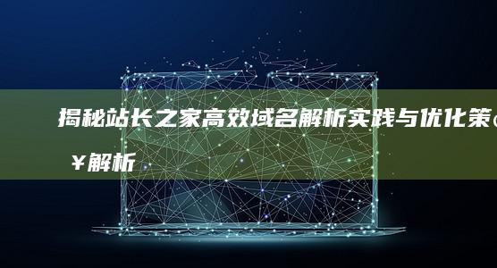 揭秘站长之家：高效域名解析实践与优化策略解析